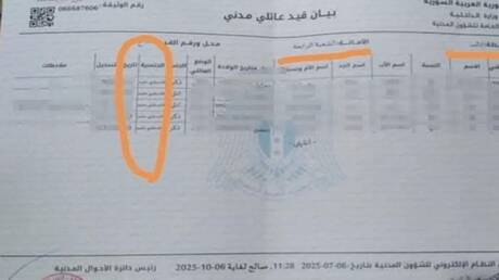 سوريا.. تغيير مفاجئ في الوثائق الرسمية: مقيم أجنبي بدلًا من فلسطينيسوري!