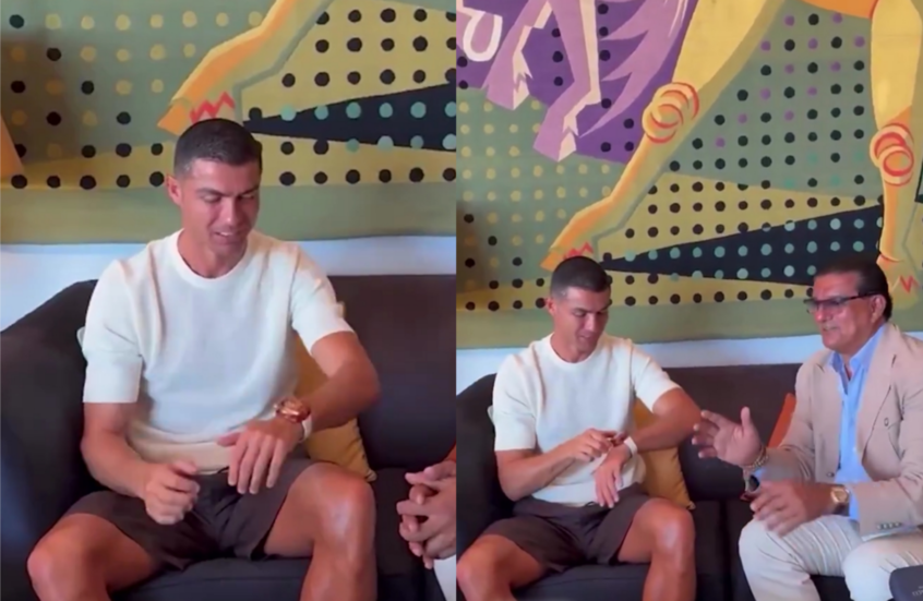 صانع مجوهرات شهير يهدي رونالدو ساعة فاخرة من الياقوت الشفاف فيديو