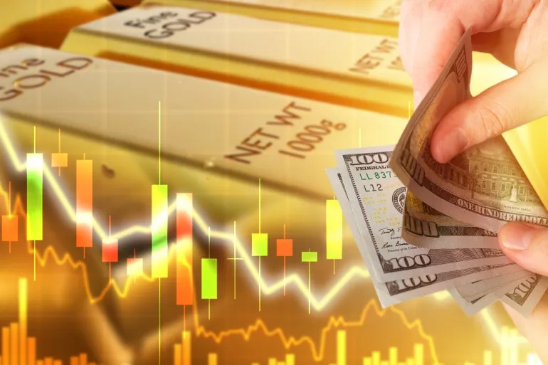 انخفاض أسعار الذهب وارتفاع الدولار عالميا