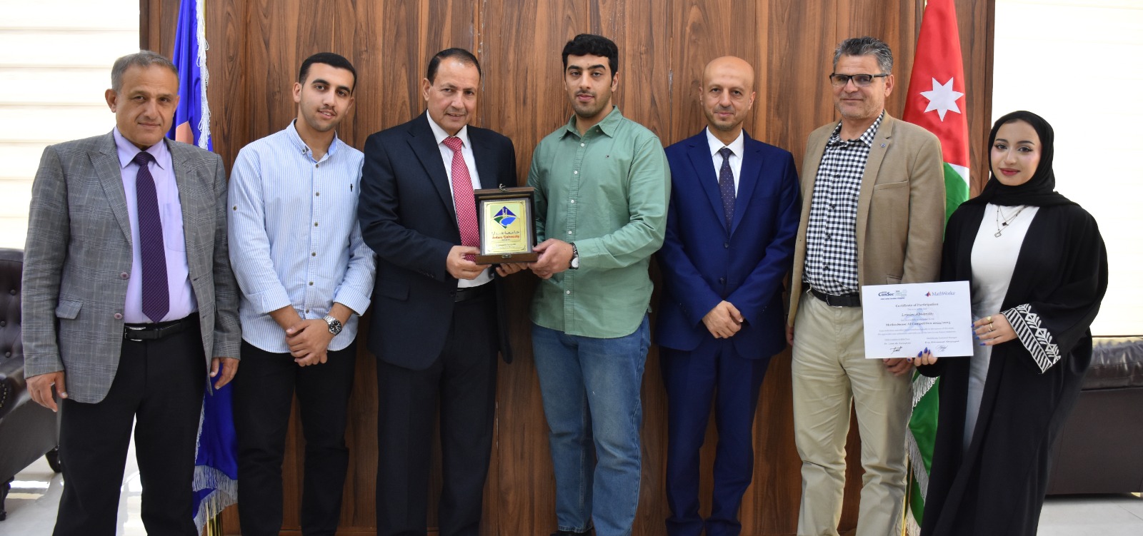 رئيس جامعة جدارا يكرّم طلبته الفائزين بالمركز الثاني في مسابقة Motion Sense AI Challenge