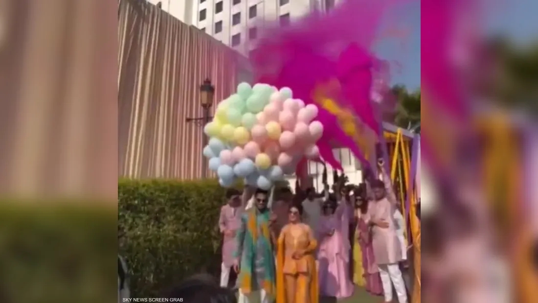 فيديو.. انفجار بالونات يحرق عروسين في ليلة الزفاف